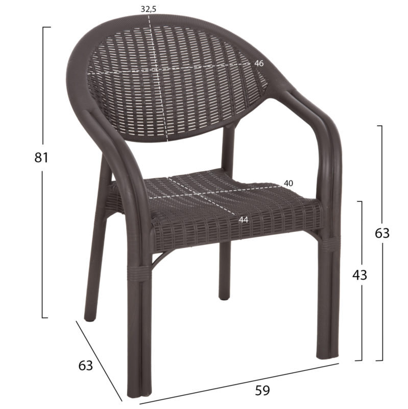ΠΟΛΥΘΡΟΝΑ ΠΟΛΥΠΡΟΠΥΛΕΝΙΟΥ FETT HM6158.06 BAMBOO LOOK-ΚΑΦΕ 63x59x81Υεκ.-2