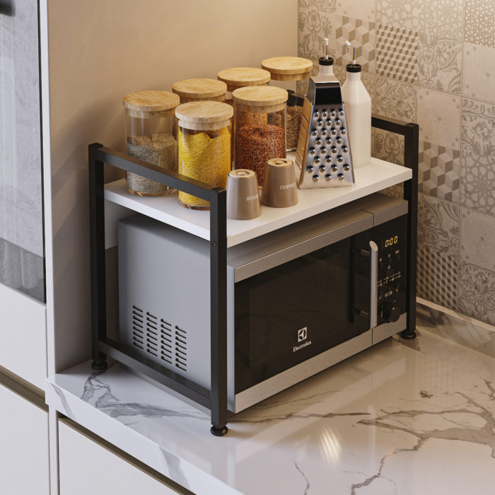ΡΑΦΙ ΠΑΓΚΟΥ ΚΟΥΖΙΝΑΣ BECKO HM18219.01 ΜΕΛΑΜΙΝΗ ΣΕ ΛΕΥΚΟ-ΜΑΥΡΟ ΜΕΤΑΛΛΟ 53x35x41Υεκ.-5