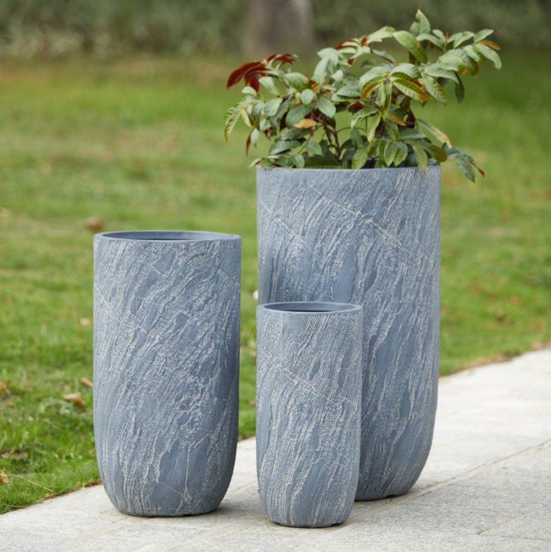 ΣΕΤ 3ΤΜΧ ΓΛΑΣΤΡΕΣ ΚΥΛΙΝΔΡΟΙ ΣΕΙΡΑ GARDENER HM4720 FIBERCLAY-ΧΡΩΜΑ CEMENT Φ44x78.5Υεκ-2