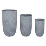 ΣΕΤ 3ΤΜΧ ΓΛΑΣΤΡΕΣ ΚΥΛΙΝΔΡΟΙ ΣΕΙΡΑ GARDENER HM4720 FIBERCLAY-ΧΡΩΜΑ CEMENT Φ44x78.5Υεκ