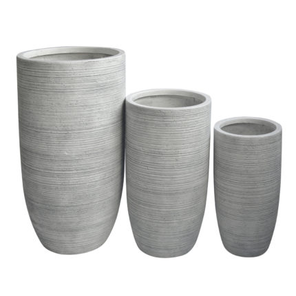 ΣΕΤ 3ΤΜΧ ΓΛΑΣΤΡΕΣ ΚΥΛΙΝΔΡΟΙ ΣΕΙΡΑ GARDENER HM4721 FIBERCLAY-ΧΡΩΜΑ CEMENT Φ42.5x78.5Υεκ