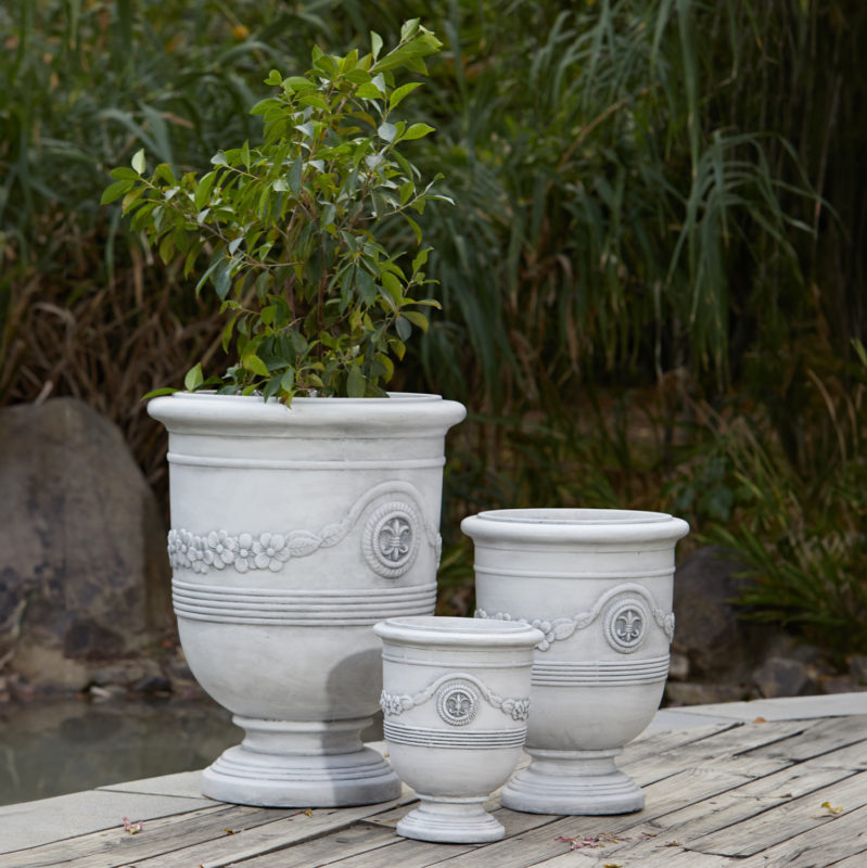 ΣΕΤ 3ΤΜΧ ΓΛΑΣΤΡΕΣ ΜΕ ΑΝΑΓΛΥΦΟ GARDENER HM4729 FIBERCLAY-ΣΕ ΥΠΟΛΕΥΚΟ Φ57.5x72.5Υεκ-2