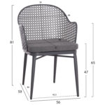 ΣΕΤ LOUNGE 3TMX ΕΞ.ΧΩΡΟΥ OREGO HM21107.01 ΑΛΟΥΜΙΝΙΟ & ΜΕΤΑΛΛΟ ΣΕ ΣΚΟΥΡΟ ΓΚΡΙ-2