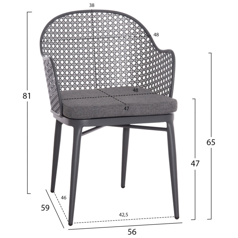 ΣΕΤ LOUNGE 3TMX ΕΞ.ΧΩΡΟΥ OREGO HM21107.01 ΑΛΟΥΜΙΝΙΟ & ΜΕΤΑΛΛΟ ΣΕ ΣΚΟΥΡΟ ΓΚΡΙ-2