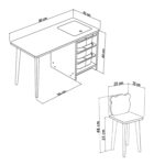 ΣΕΤ ΠΑΙΔΙΚΟΥ ΓΡΑΦΕΙΟΥ STAK HM18222.01 ΜΕΛΑΜΙΝΗ ΣΕ ΛΕΥΚΟ-ΦΥΣΙΚΟ 90x42x50Υεκ.-2