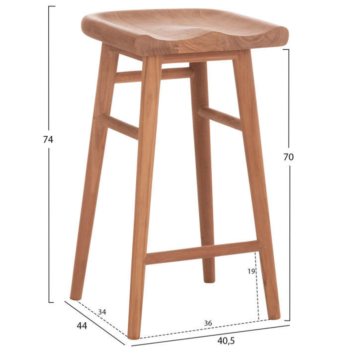 ΣΚΑΜΠΟ ΜΠΑΡ BOLMAR HM18108 ΞΥΛΟ ΤΕΑΚ ΣΕ ΦΥΣΙΚΟ 40.5x44x74Υεκ.-2