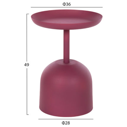 ΤΡΑΠΕΖΙ ΒΟΗΘΗΤΙΚΟ ΣΤΡΟΓΓΥΛΟ DELBEL HM4262.06 ΜΕΤΑΛΛΟ ΣΕ ΡΟΖ Φ36x49Υ εκ.-2