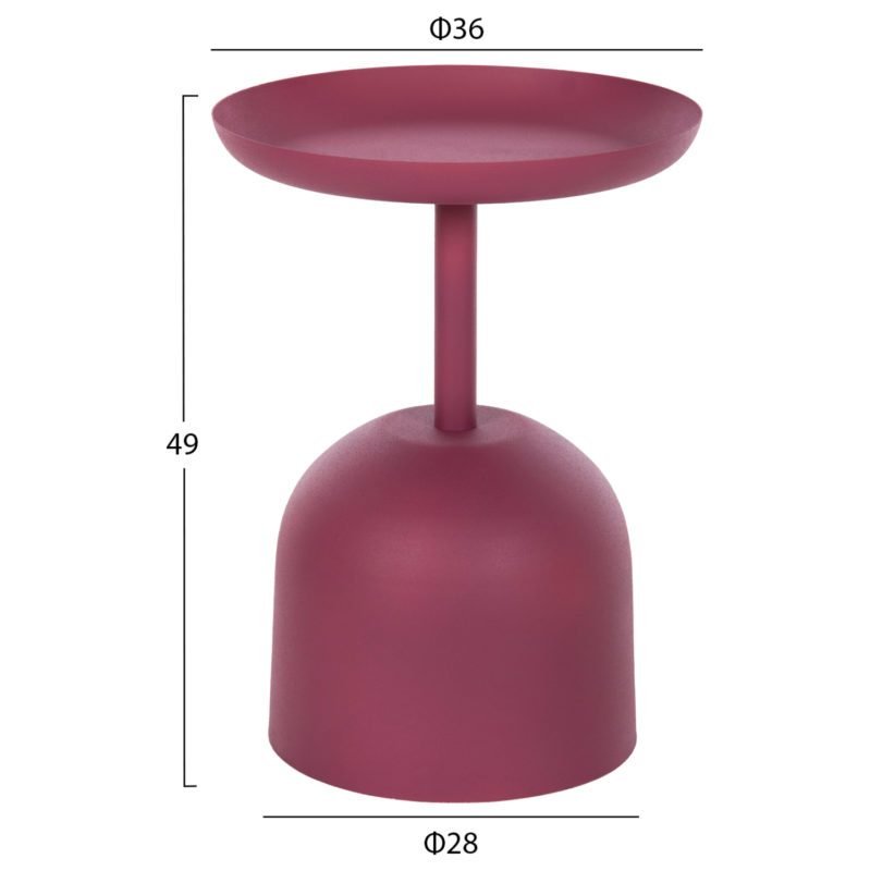 ΤΡΑΠΕΖΙ ΒΟΗΘΗΤΙΚΟ ΣΤΡΟΓΓΥΛΟ DELBEL HM4262.06 ΜΕΤΑΛΛΟ ΣΕ ΡΟΖ Φ36x49Υ εκ.-2