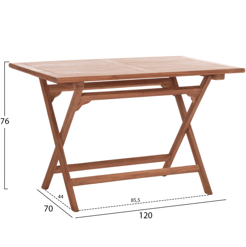 ΤΡΑΠΕΖΙ ΠΤΥΣΣΟΜΕΝΟ ΟΡΘΟΓΩΝΙΟ ERIS HM18117 ΞΥΛΟ TEAK--ΦΥΣΙΚΟ 120x70x76Υεκ.-2