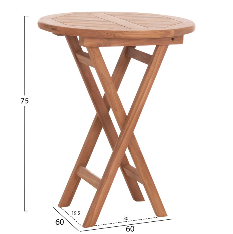 ΤΡΑΠΕΖΙ ΣΚΗΝΟΘΕΤΗ ΣΤΡΟΓΓΥΛΟ ERIS HM18119 ΞΥΛΟ TEAK--ΦΥΣΙΚΟ Φ60x75Υεκ.-2