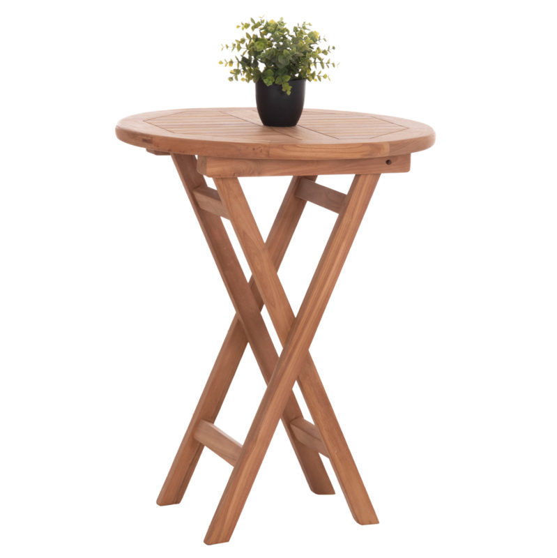ΤΡΑΠΕΖΙ ΣΚΗΝΟΘΕΤΗ ΣΤΡΟΓΓΥΛΟ ERIS HM18119 ΞΥΛΟ TEAK--ΦΥΣΙΚΟ Φ60x75Υεκ.