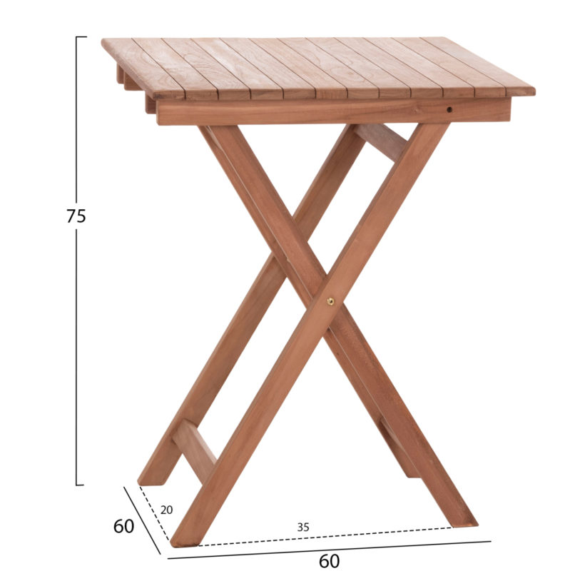 ΤΡΑΠΕΖΙ ΣΚΗΝΟΘΕΤΗ ΤΕΤΡΑΓΩΝΟ HEIDEL HM18121 ΞΥΛΟ TEAK--ΦΥΣΙΚΟ 60x60x75Υεκ.-2