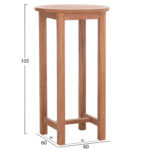 ΤΡΑΠΕΖΙ/ΣΤΑΝΤ ΜΠΑΡ ΣΤΡΟΓΓΥΛΟ PRESSCOT HM18114 ΞΥΛΟ TEAK--ΦΥΣΙΚΟ Φ60x105Υεκ.-2