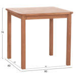 ΤΡΑΠΕΖΙ ΤΕΤΡΑΓΩΝΟ PRESSCOT HM18122 ΞΥΛΟ TEAK--ΦΥΣΙΚΟ 80x80x76Υεκ.-2