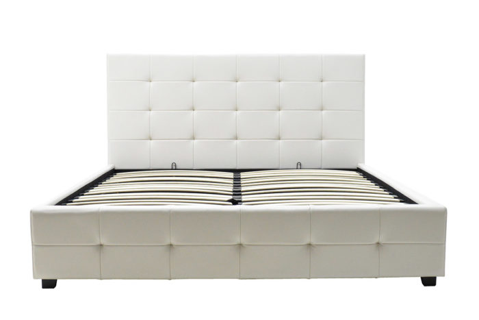 Κρεβάτι Roi pakoworld 160x200 PU λευκό ματ + αποθηκευτικό χώρο-2