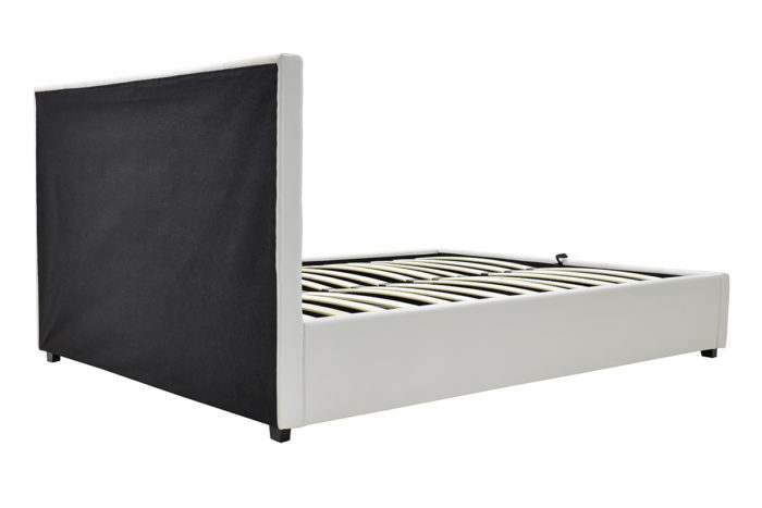 Κρεβάτι Roi pakoworld 160x200 PU λευκό ματ + αποθηκευτικό χώρο-3