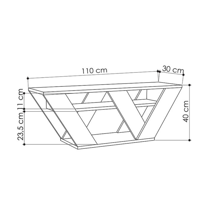 Έπιπλο τηλεόρασης Pipralla pakoworld λευκό 110x30x40εκ-2