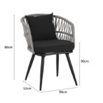 Πολυθρόνα Naoki pakoworld pe rattan -metal σε φυσική απόχρωση με μαύρα πόδια/μαξιλάρι 62x60x80εκ-4
