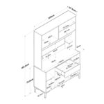 Mπουφές με ράφι Cordie pakoworld λευκό μελαμίνης 120x40x184.2εκ-3