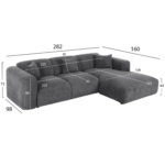 ΚΑΝΑΠΕΣ ΓΩΝΙΑ BRICKEN HM3275.04R ΑΝΘΡΑΚΙ ΥΦΑΣΜΑ 110-282x98-160x72Υεκ.-2