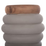 ΤΡΑΠΕΖΙ ΒΟΗΘΗΤΙΚΟ PUFFAT HM18172.03 FIBER CEMENT ΓΚΡΙ- ΞΥΛΟ TEAK TOP Φ45x46Υεκ.-4