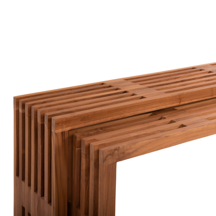 ΤΡΑΠΕΖΙΑ ΣΑΛΟΝΙΟΥ ΣΕΤ 2ΤΜΧ NYA HM9828 ΜΑΣΙΦ ΞΥΛΟ TEAK ΣΕ ΦΥΣΙΚΟ  110x30x46Υεκ.-4
